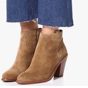 Ash Ivana Tan Ankle Suede Heeled boots size 38 size 8